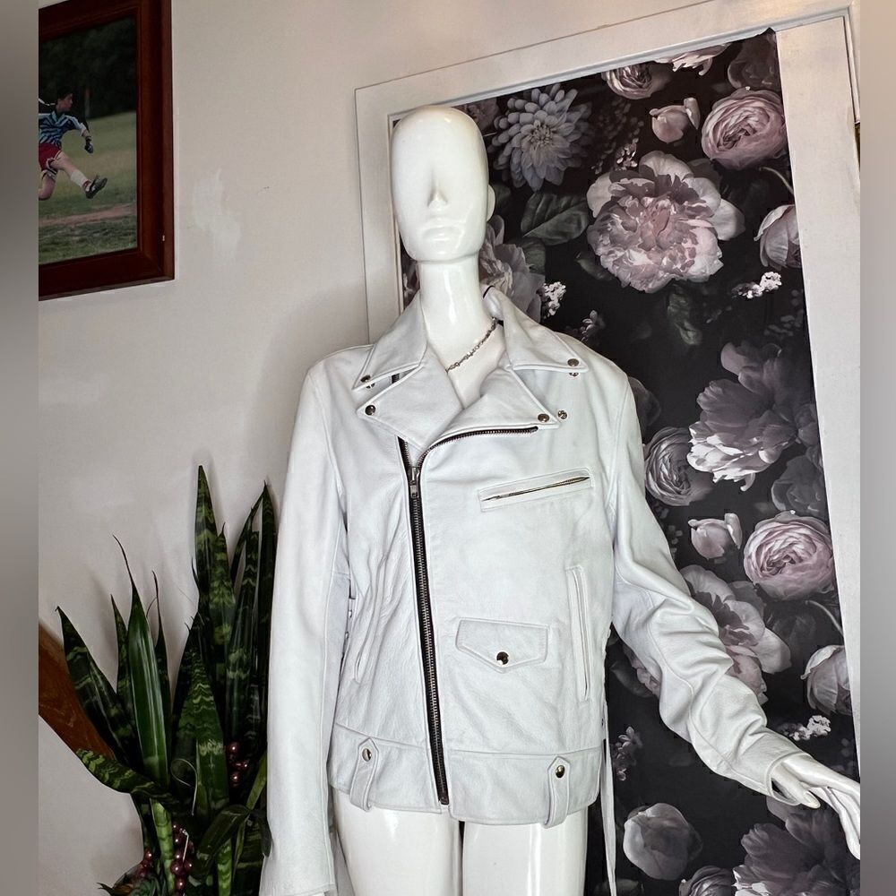 Golden Bear The Brannan - white Lapelled motor Jacket